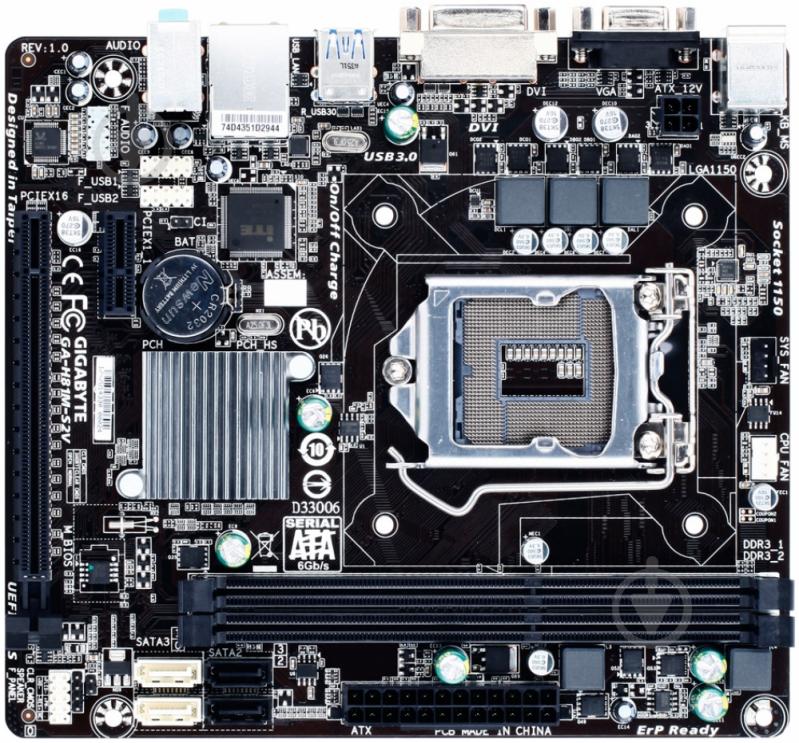 Материнська плата Gigabyte GA-H81M-S2V (Socket 1150, Intel H81, mirco ATX) - фото 1