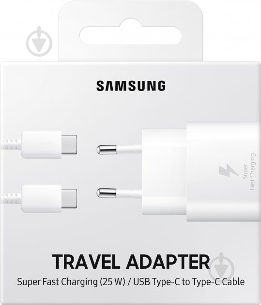 Зарядное устройство Samsung 25W PD Wall Charger Type-C Cable White (EP-TA800XWEGRU) - фото 7