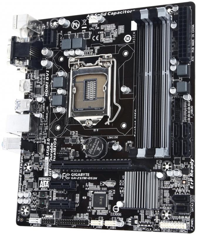 Материнская плата Gigabyte GA-Z97M-DS3H (Socket 1150, Intel Z97, mirco ATX) - фото 2
