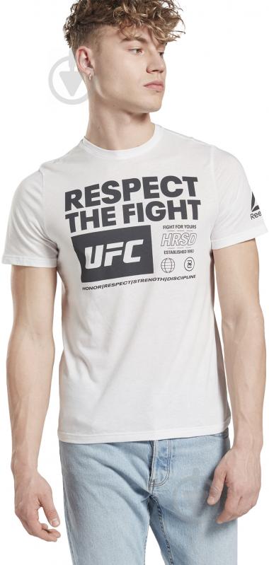 Футболка Reebok UFC FG TEXT TEE FU1292 р.S белый - фото 1