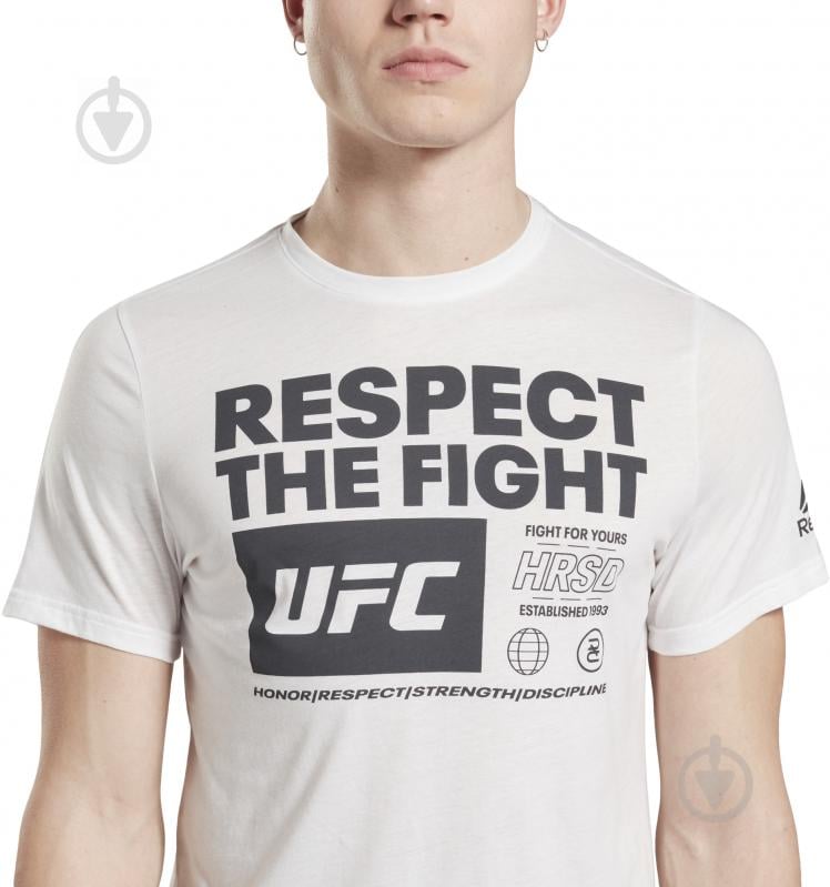 Футболка Reebok UFC FG TEXT TEE FU1292 р.S белый - фото 4