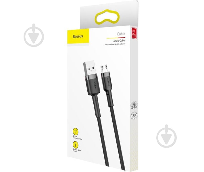 Кабель BASEUS Cafule Cable USB to Micro 2.4A 1 м черный (468717) - фото 10