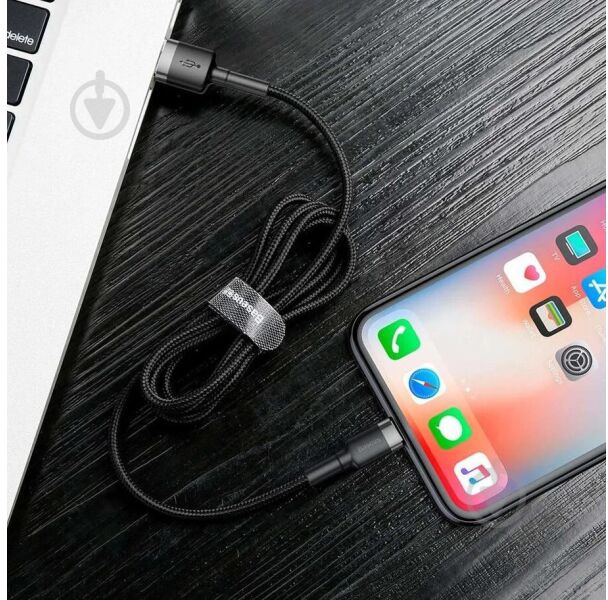 Кабель BASEUS Cafule USB-Lightning (CALKLF-CG1) 2 м черный (656866) - фото 4 Кабель BASEUS Cafule USB-Lightning (CALKLF-CG1) 2 м черный (656866) - фото 4