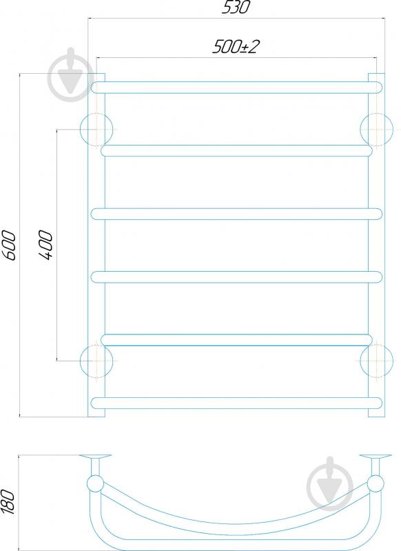 Полотенцесушитель Deffi Евромикс П6 500x600 Е Л - фото 4
