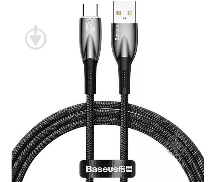 Кабель BASEUS USB Type-C 100W (CADH000401) 1 м чорний (1011140) - фото 1