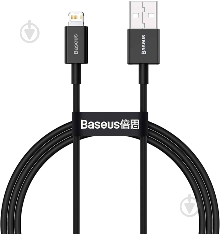 Кабель BASEUS USB to Lightning 2.4A (CALYS-A01) 1 м чорний (1011163) - фото 1