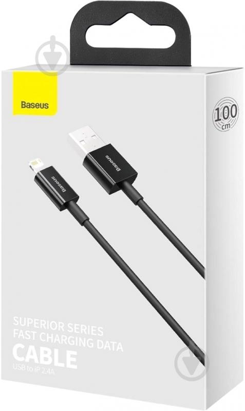Кабель BASEUS USB to Lightning 2.4A (CALYS-A01) 1 м чорний (1011163) - фото 3