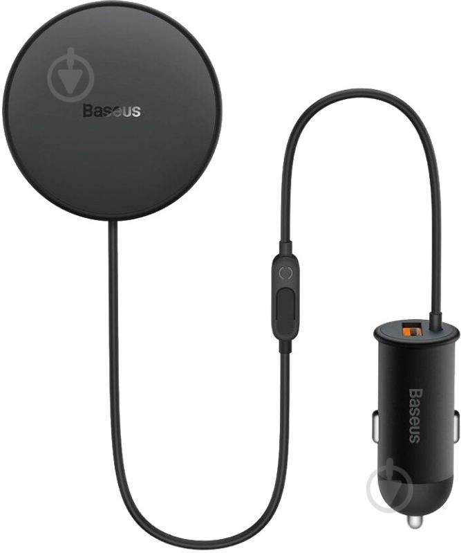 Автодержатель BASEUS CW01 MagneticWireless 40W (SUCX040001) черный - фото 1