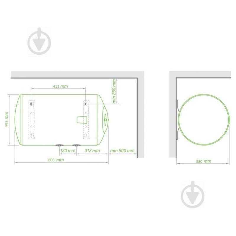 Бойлер Tesy Bilight Slim 50 л, мокрий ТЕН 2,0 кВт (GCH503520B12TSR) 300387 - фото 2