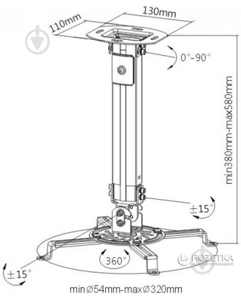 Крепление для проектора iTech PRB-18S BLACK - фото 9