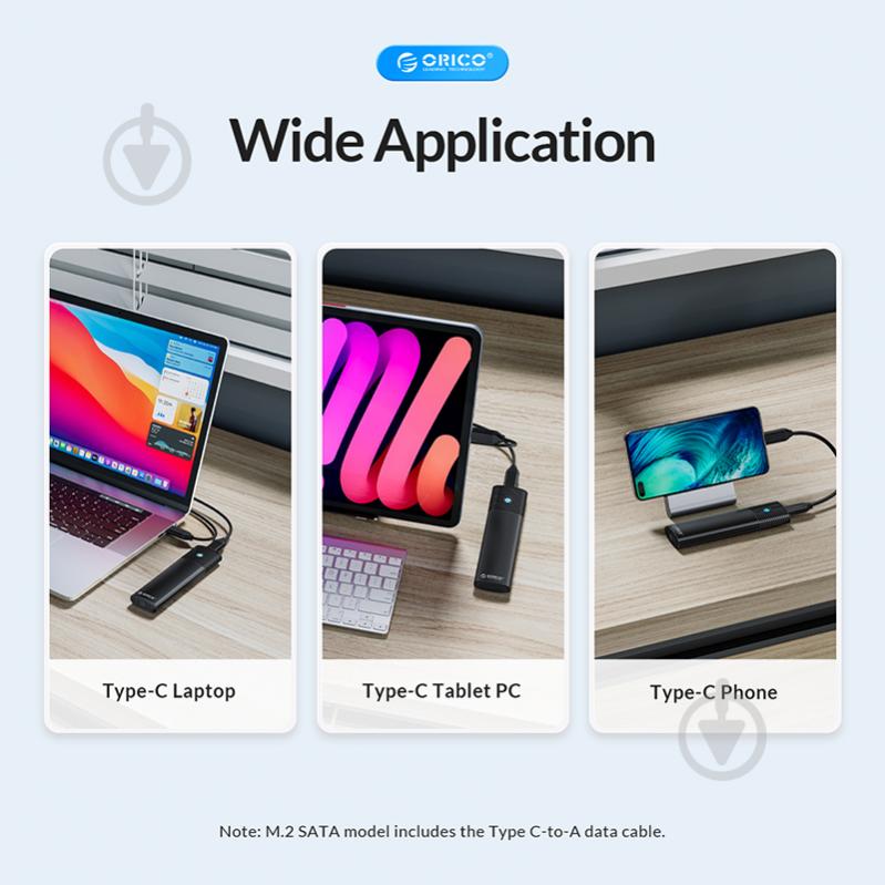 Внешний карман Orico USB3.2 Gen2 USB-C M.2 NVMe/NGFF(SATA) Dual Protocol SSD HC380503 - фото 8