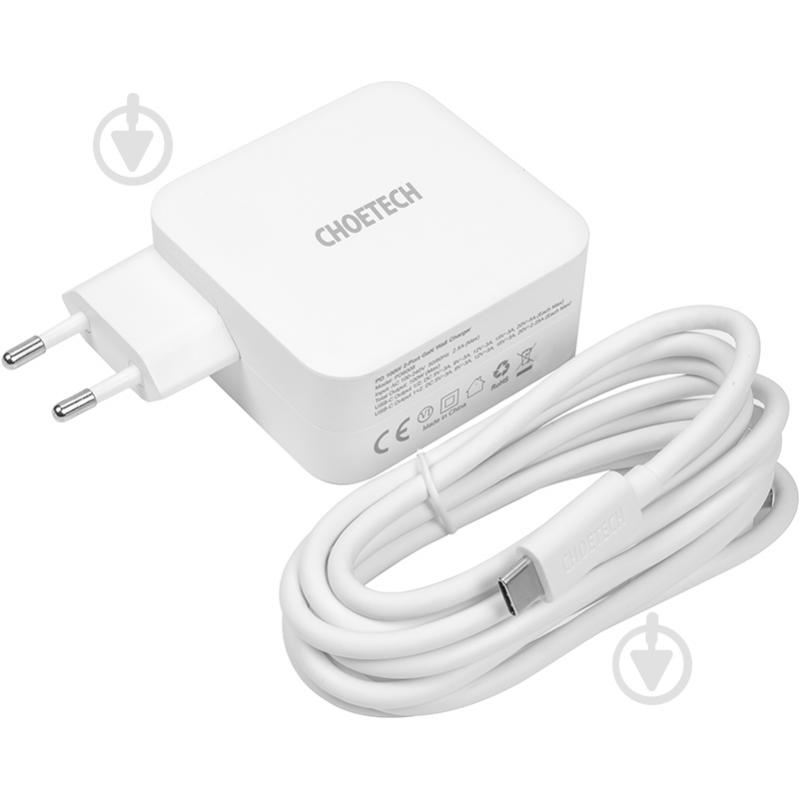 Зарядное устройство Choetech GaN 2xUSB Type-C 100W, PD - фото 3 Зарядное устройство Choetech GaN 2xUSB Type-C 100W, PD - фото 3