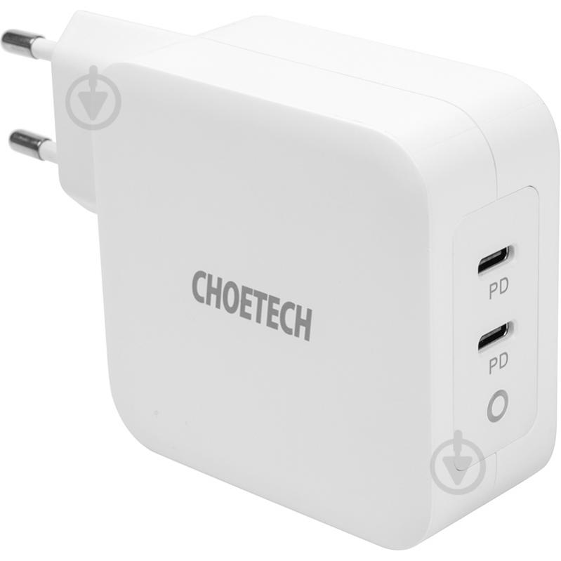 Зарядное устройство Choetech GaN 2xUSB Type-C 100W, PD - фото 2 Зарядное устройство Choetech GaN 2xUSB Type-C 100W, PD - фото 2