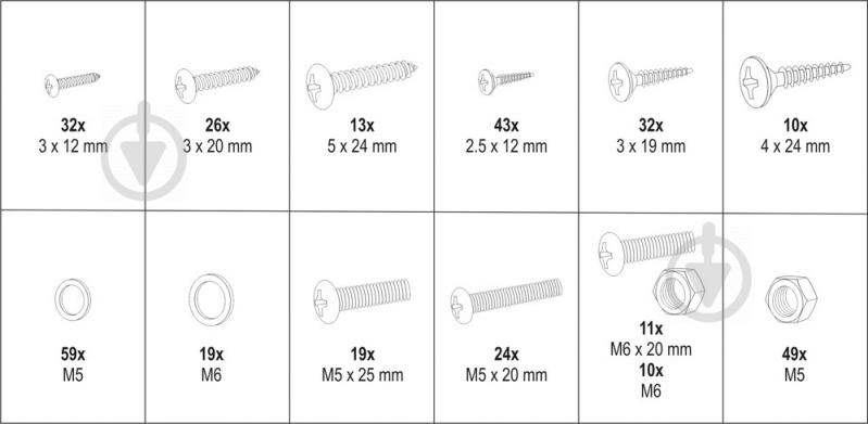 Набір YATO YT-06771 гайки, шурупи, гвинти, шайби - фото 4