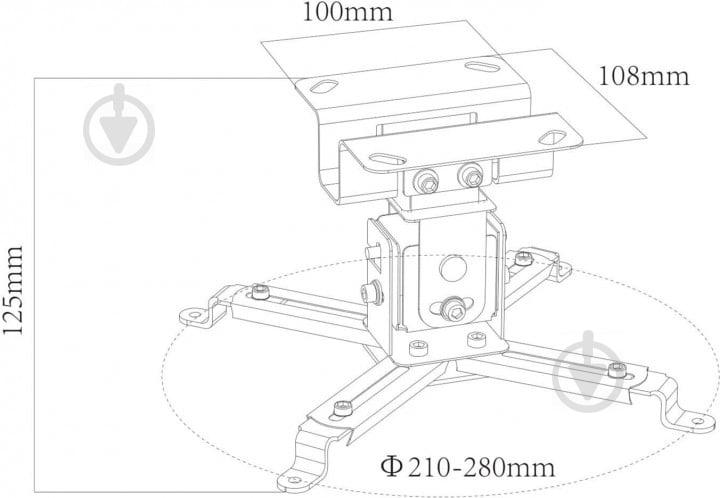 Крепление для проектора CHARMOUNT CT-PRB-1S-W WHITE - фото 5