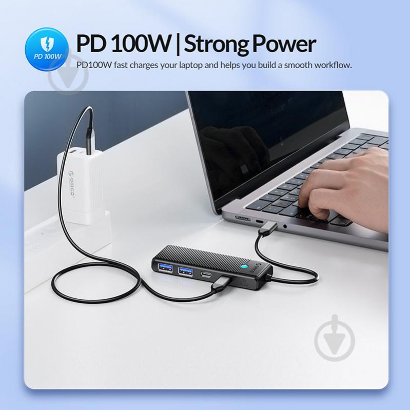 USB-хаб Orico PAPW Series 4-Port USB3.0 (PAPW2AC-C3-015-BK-EP) - фото 8