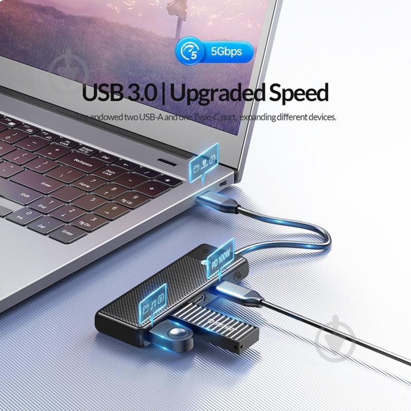 USB-хаб Orico PAPW Series 4-Port USB3.0 (PAPW2AC-C3-015-BK-EP) - фото 9