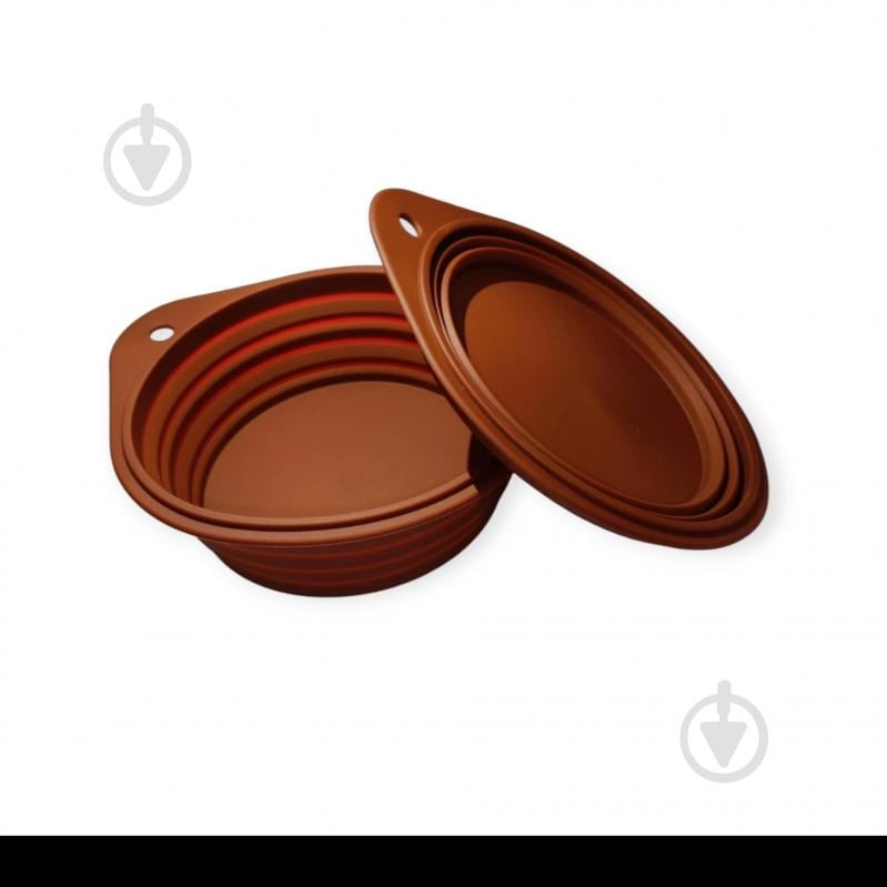 Миска Profsil дорожная для животных коричневый 400 мл - фото 3