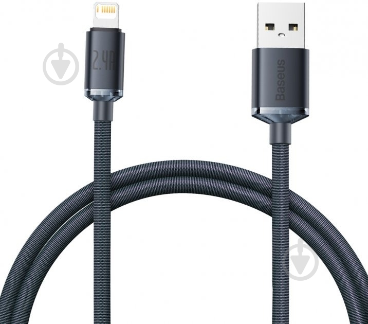 Кабель BASEUS USB to Lightning 2.4A (CAJY000101) 2 м чорний (948088) - фото 1