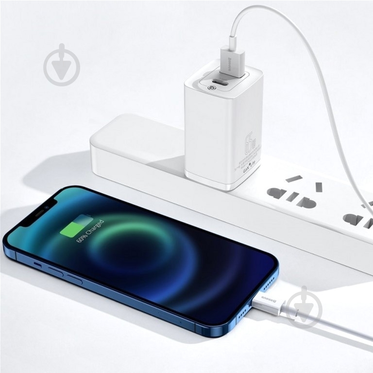 Кабель BASEUS USB to Lightning 2.4A (CALYS-B02) 1,5 м белый (1011165) - фото 3