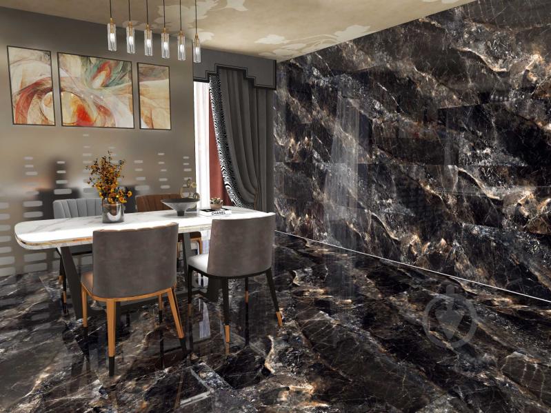 Плитка Cerossa Ceramica Allure black high glossy 60x120 см - фото 7