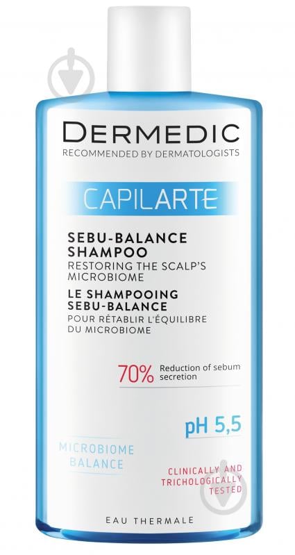 Шампунь Dermedic CAPILARTE для жирного волосся 300 мл - фото 1