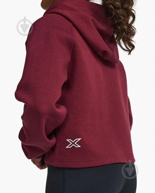 Джемпер 2XU Form Crop Hoodie WR6996a_TRU/WHT р.XS бордовый - фото 5