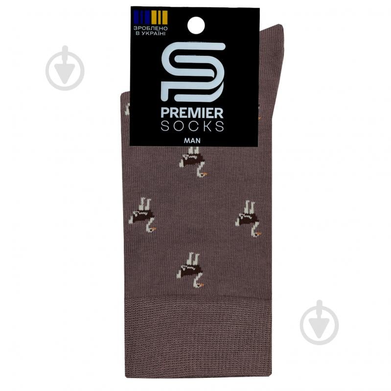 Шкарпетки чоловічі Premier Socks з страусом р.25 коричневий - фото 1