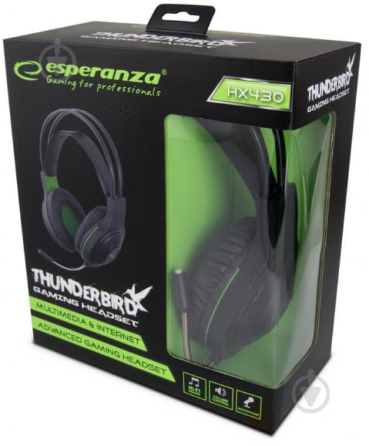 Гарнитура Esperanza Headset black/green - фото 2