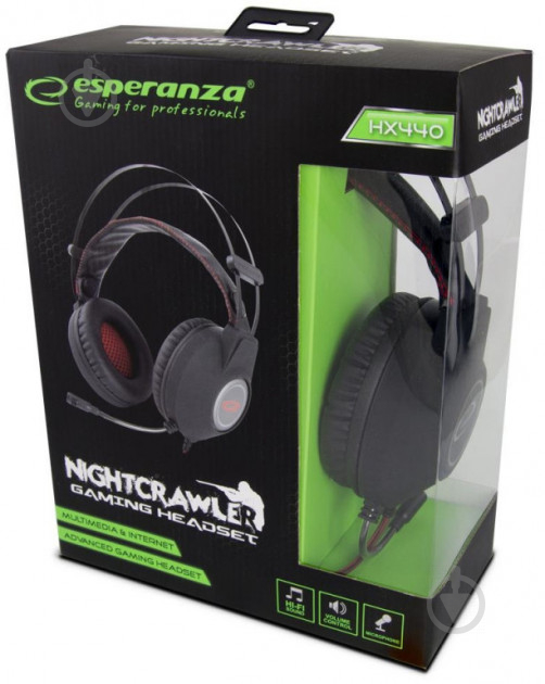 Гарнітура Esperanza Headset EGH440 black/red - фото 2