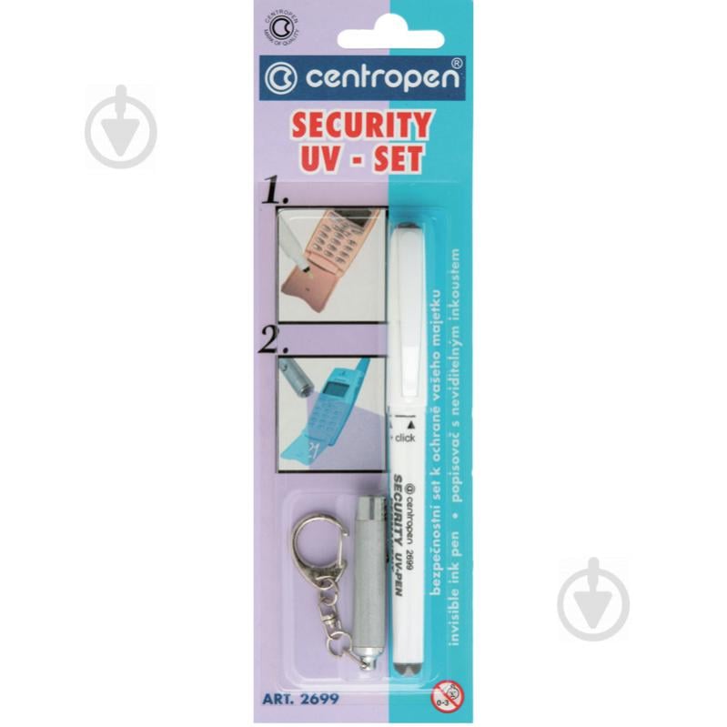 Маркер Centropen Security UV-ZPen с фонариком 2699/1/bl - фото 2