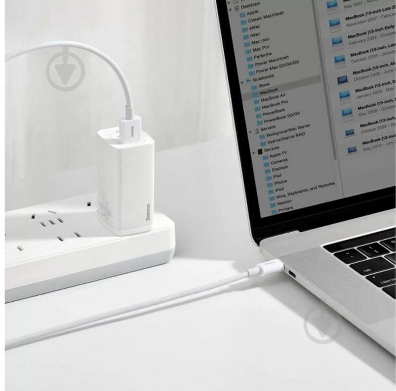 Кабель BASEUS USB to Type-C 66W (CATYS-02) 1 м белый (1011189) - фото 7