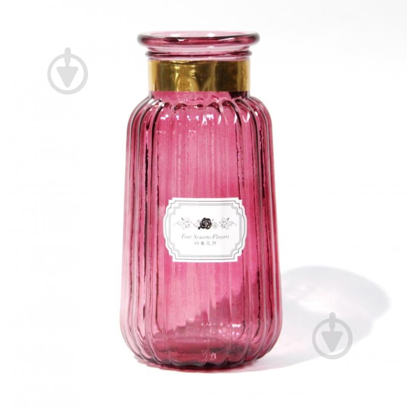 Ваза для цветов Crystal Elea 22 см розовая 30240701-7/1 - фото 1