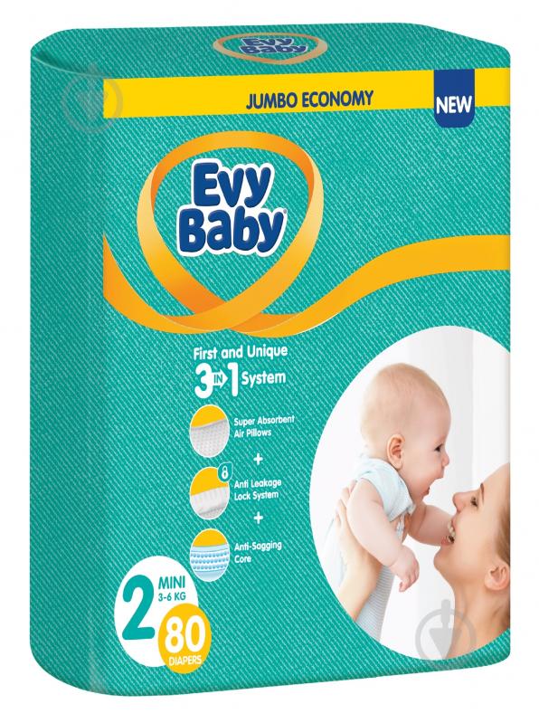 ᐉ Подгузники Evy Baby Mini 3-6 кг 80 шт. • Купить в Киеве, Украине ...