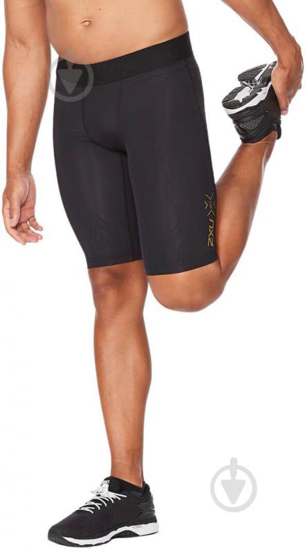 Велосипедки 2XU Force Compression Shorts MA5366b_BLK/GLD р. XL черный - фото 2