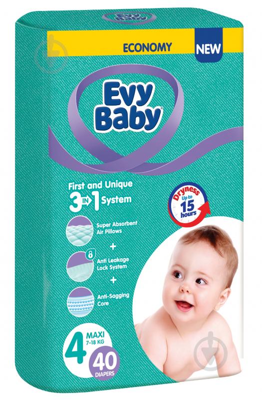 Підгузки Evy Baby Maxi 4 7-18 кг 40 шт. - фото 1