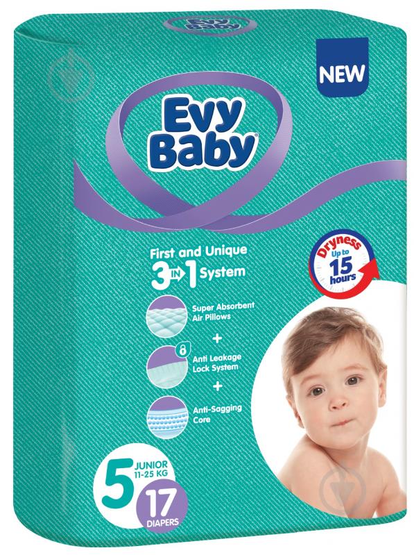 Подгузники Evy Baby Junior 5 11-25 кг 17 шт. - фото 1