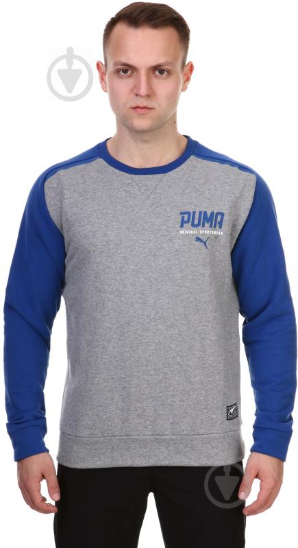 Світшот Puma STYLE Tec Crew TR 59193210 р. M сірий - фото 1