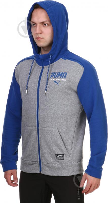 Толстовка Puma STYLE Tec FZ Hoody TR 59193410 р. L серый - фото 2