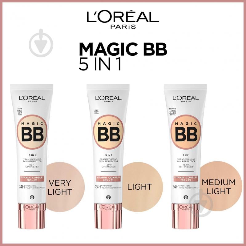 ВВ-крем L'Oreal Paris PERFECT SKIN C'est Magic 5 в 1 1. Світлий 1 світлий 30 мл - фото 5