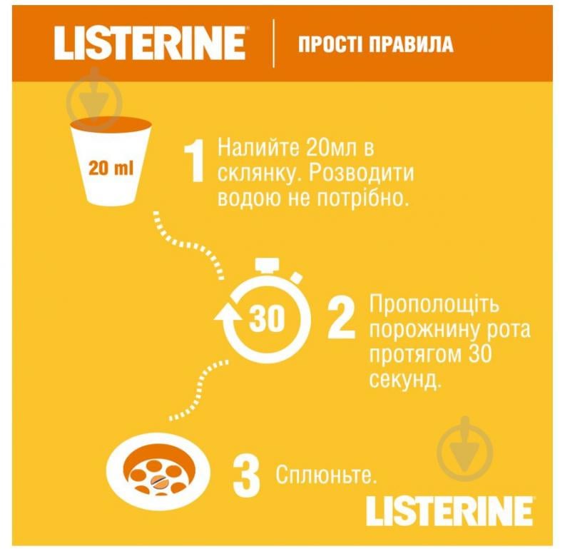 Ополіскувач для ротової порожнини Listerine Свіжість імбиру та лайму 250 мл - фото 4