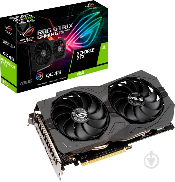 Відеокарта Asus GeForce GTX 1650 ROG Strix Gaming OC 4GB GDDR6 128bit (ROG-STRIX-GTX1650-O4GD6-GAMING) - фото 6