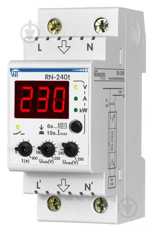 Реле напряжения Новатек мультифункциональное РН-240Т NTRN240T2 - фото 1