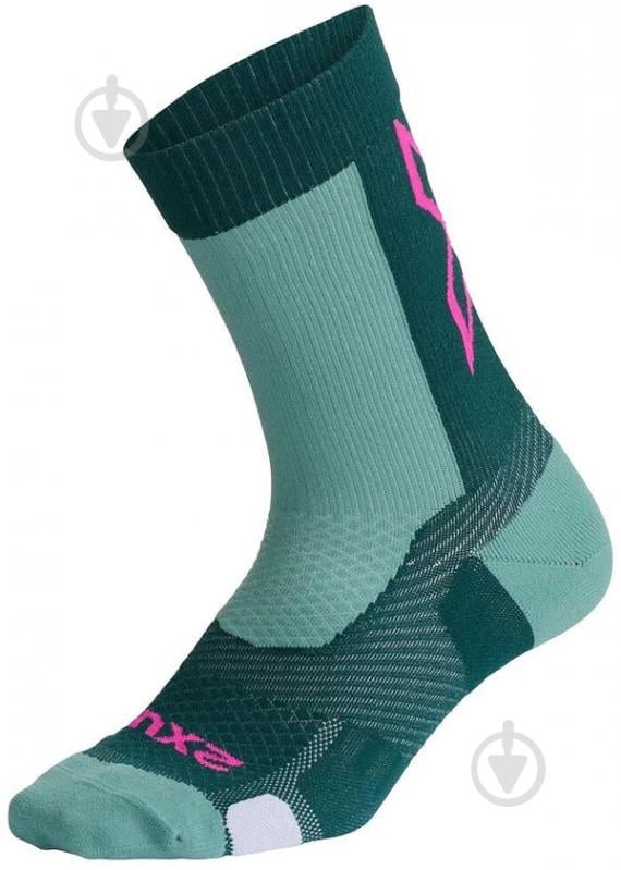 Шкарпетки 2XU Vectr Light Cushion Crew Socks UA7005e_PNE/FSA р.38-41,5 зелений - фото 1