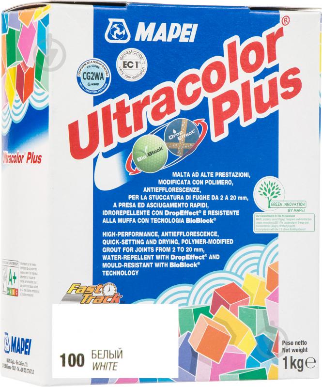 Фуга Mapei Ultracolor Plus 100 1 кг білий - фото 1