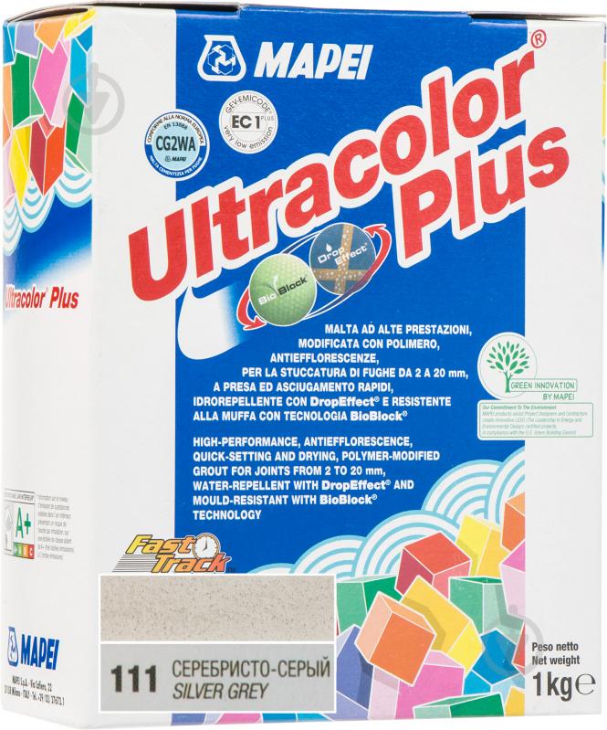 Фуга Mapei Ultracolor Plus 111 1 кг сріблясто-сірий - фото 1