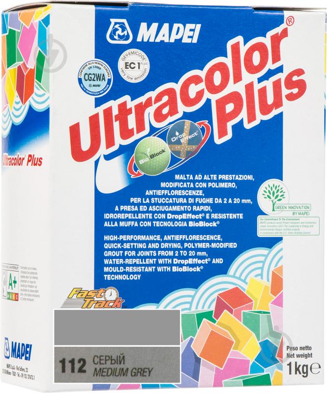 Фуга Mapei Ultracolor Plus 112 1 кг сірий - фото 1