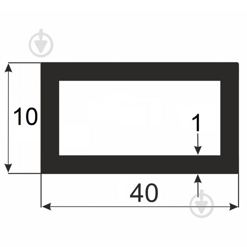 Труба прямоугольная алюминиевая АЛЮПРО гладкий 10x40x1 мм 1000 мм анодированная - фото 2