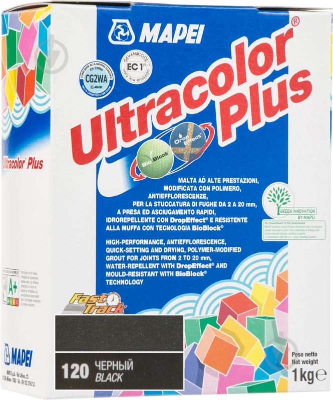 Фуга Mapei Ultracolor Plus 120 1 кг чорний - фото 1