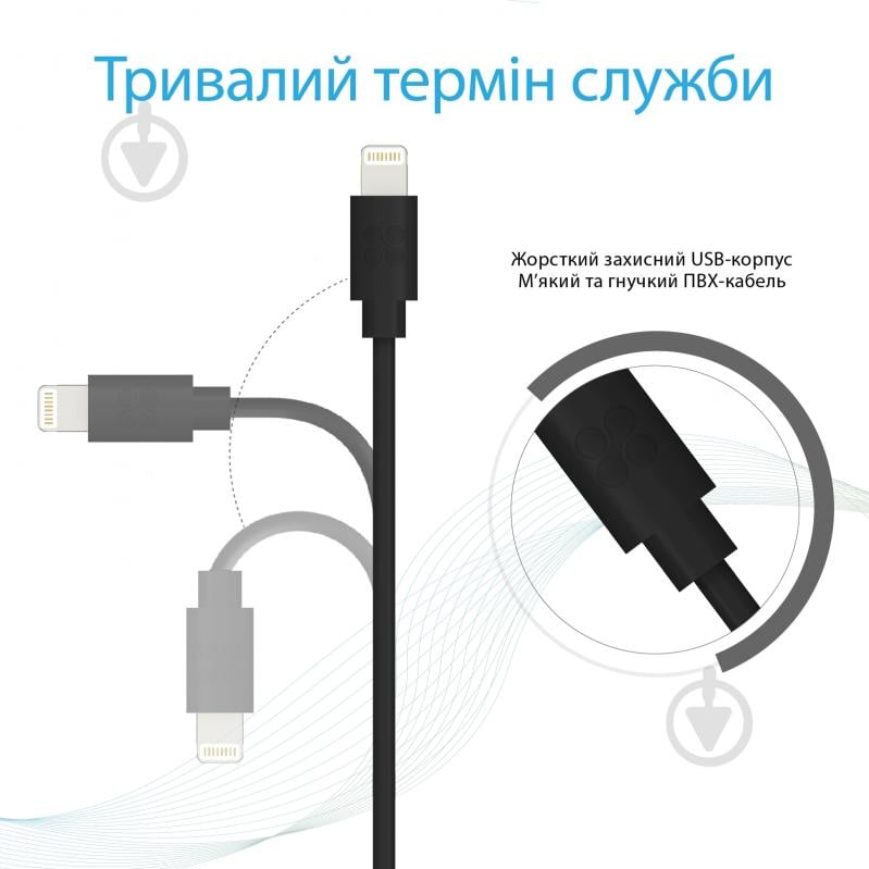 Кабель Promate LinkMate-LT Lightning-USB 1,2 м черный (linkmate-lt.black) - фото 9